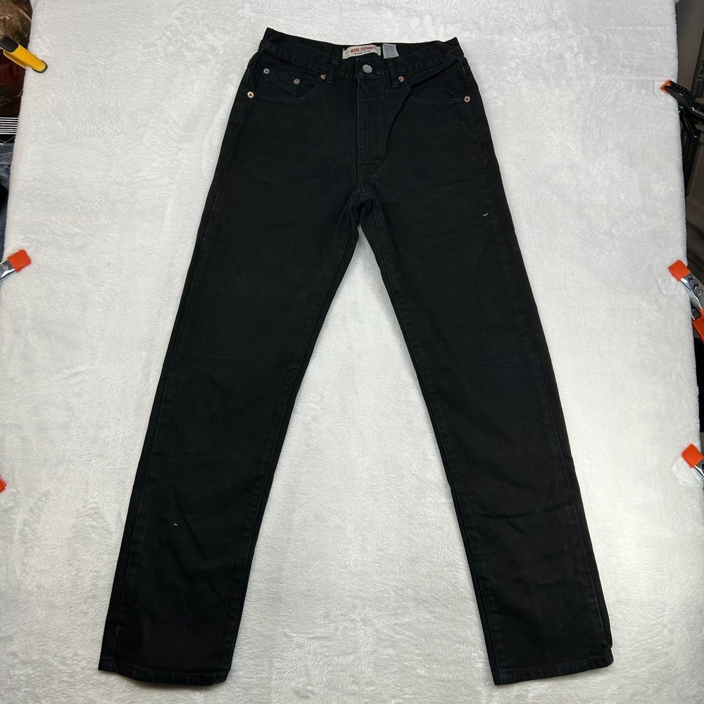 Vintage Big Star Straight Leg Jeans Womens Black Denim Pockets Zip Fly - 26X30.5